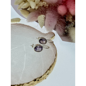 Sky Jewelry Серебряные серьги с турмалином  Классика