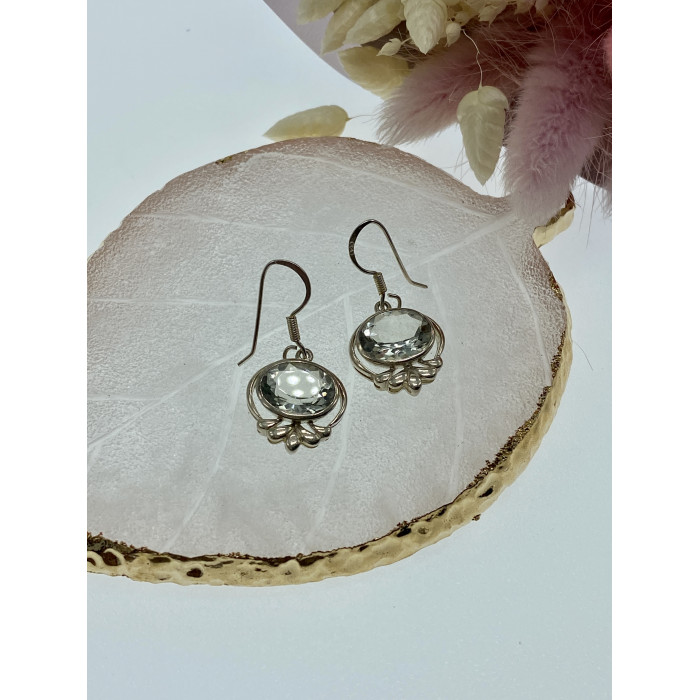 Sky Jewelry Серебряные серьги с аквамарином Волна