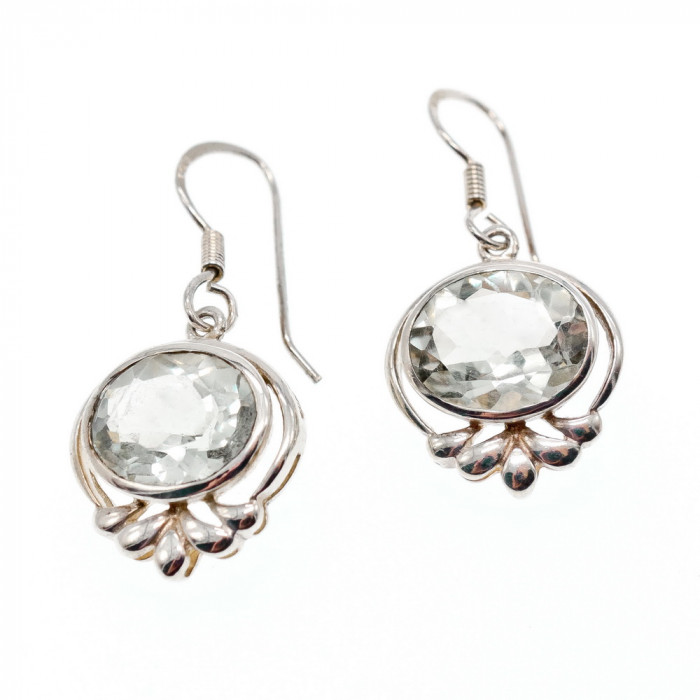 Sky Jewelry Серебряные серьги с аквамарином Волна