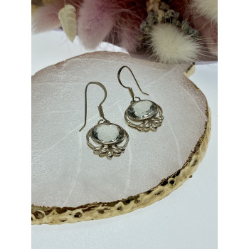 Sky Jewelry Серебряные серьги с аквамарином Волна