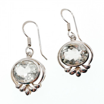 Sky Jewelry Серебряные серьги с аквамарином Волна