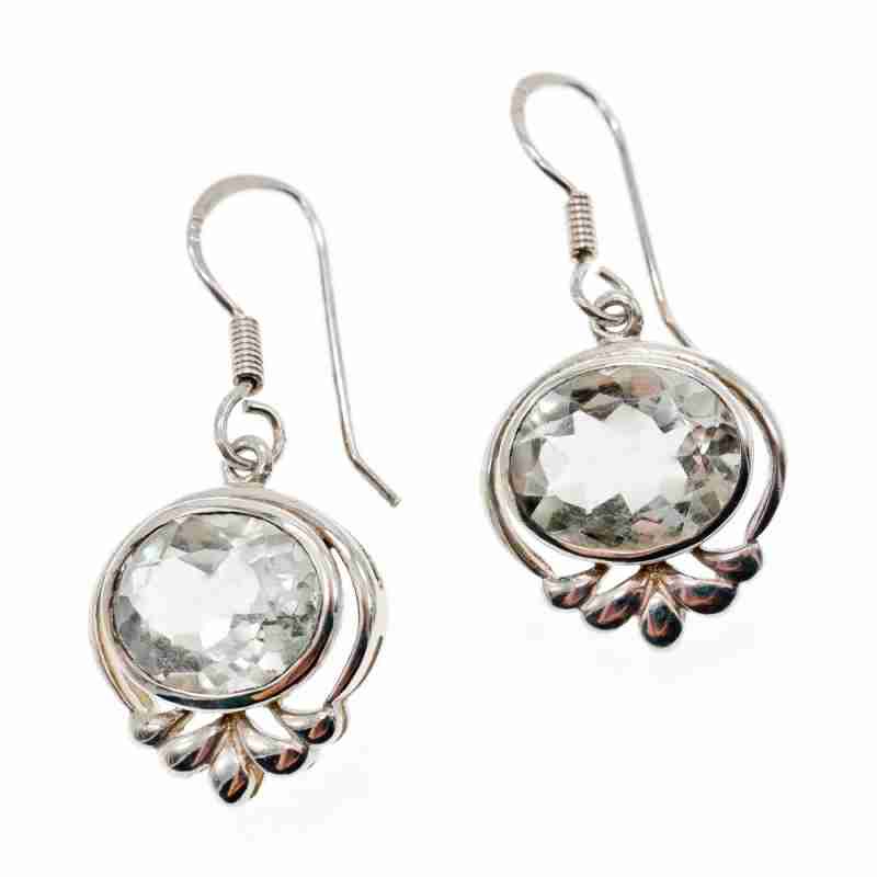 Sky Jewelry Серебряные серьги с аквамарином Волна
