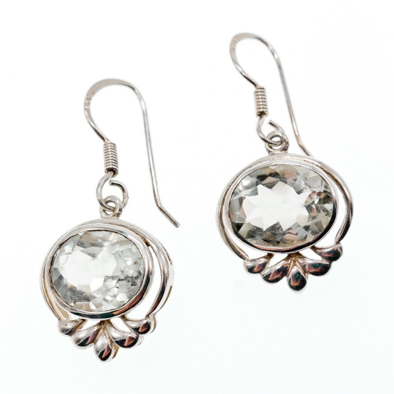 Sky Jewelry Серебряные серьги с аквамарином Волна