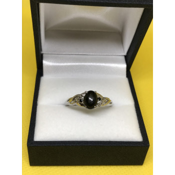 Sky Jewelry Серебряное кольцо 925 пробы с камнем черный нефрит