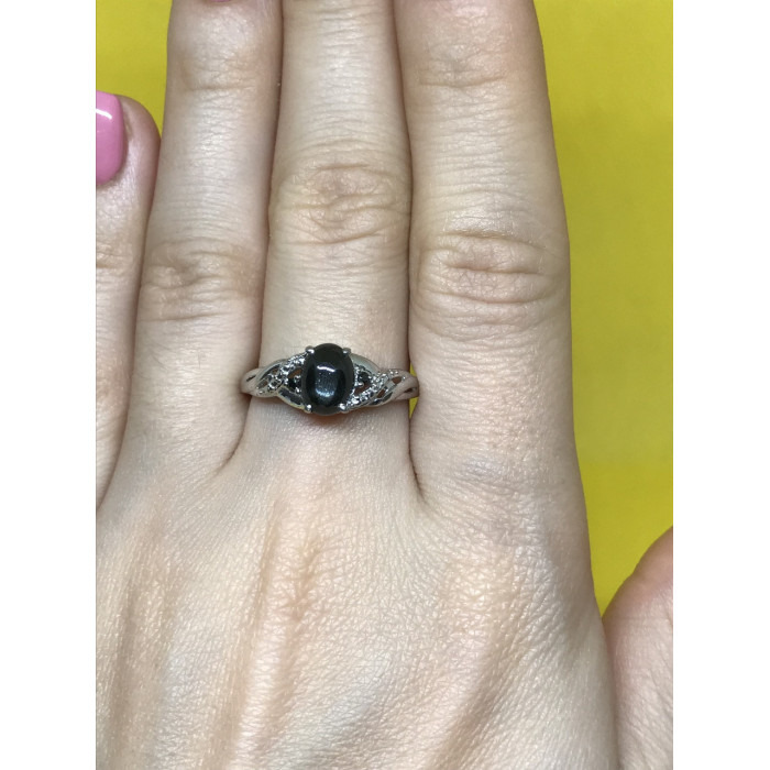 Sky Jewelry Серебряное кольцо 925 пробы с камнем черный нефрит
