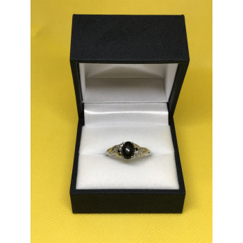 Sky Jewelry Серебряное кольцо 925 пробы с камнем черный нефрит