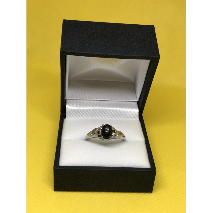 Sky Jewelry Серебряное кольцо 925 пробы с камнем черный нефрит