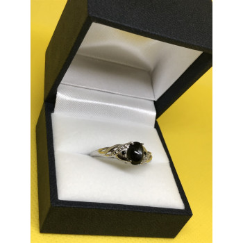 Sky Jewelry Серебряное кольцо 925 пробы с камнем черный нефрит