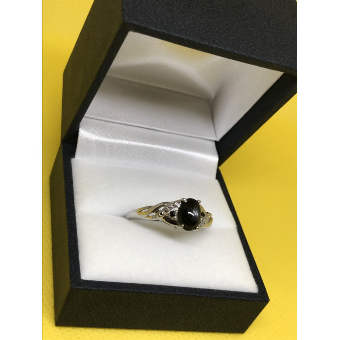 Sky Jewelry Серебряное кольцо 925 пробы с камнем черный нефрит