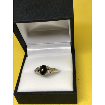 Sky Jewelry Серебряное кольцо 925 пробы с камнем черный нефрит