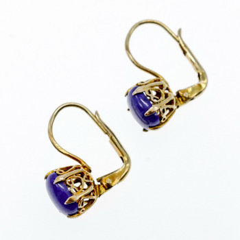 Sky Jewelry Серебряные серьги в позолоте с камнем лазурит