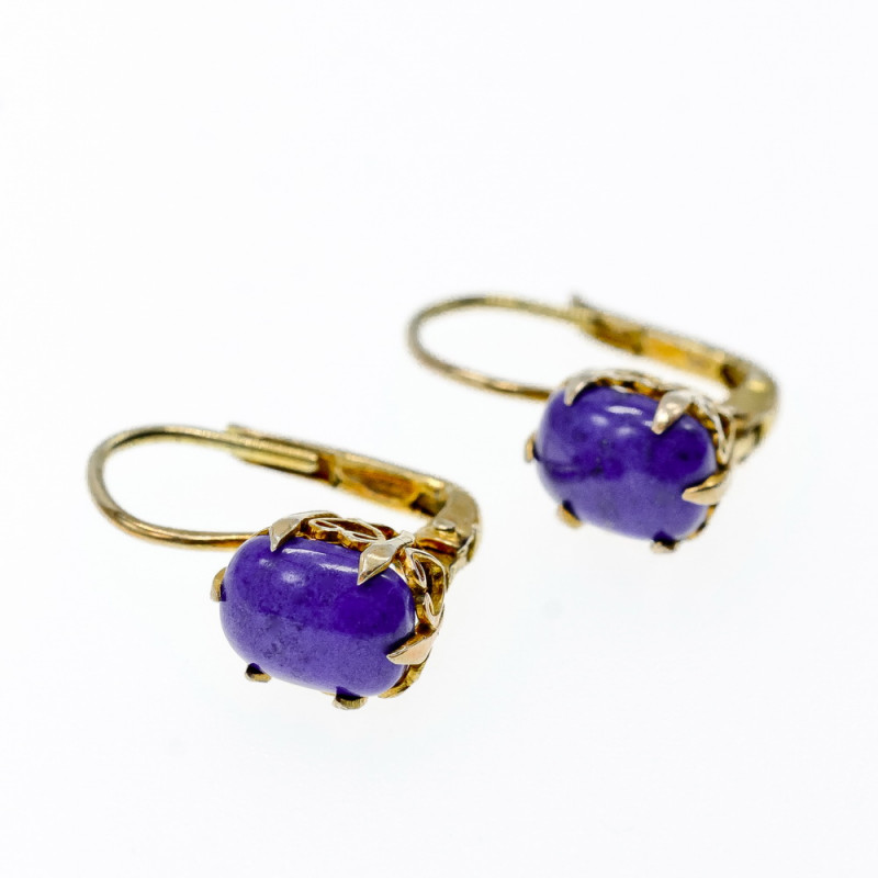 Sky Jewelry Серебряные серьги в позолоте с камнем лазурит