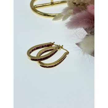 Sky Jewelry Серебряные серьги в позолоте с камнями шпинель  Роскошь