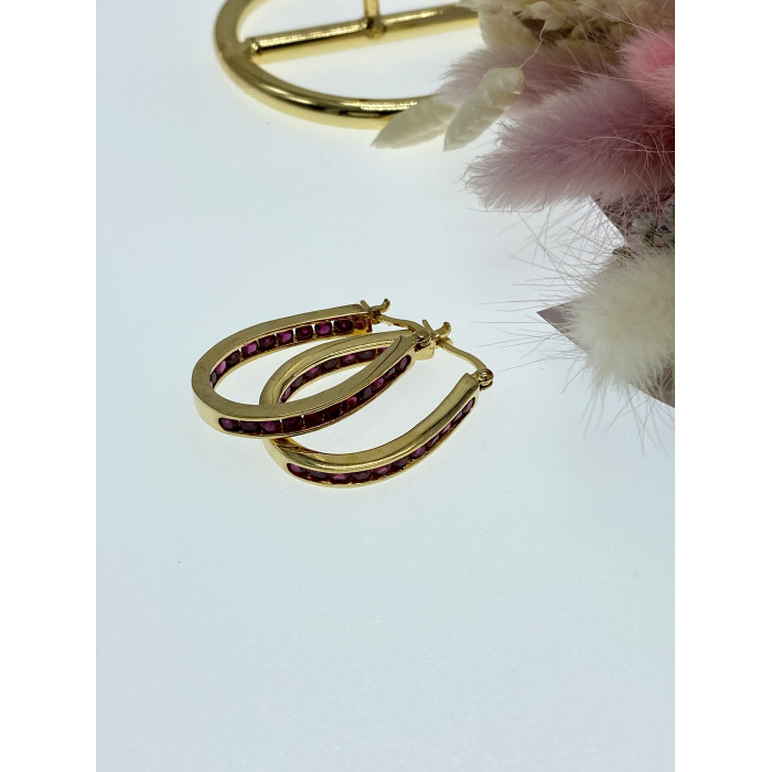 Sky Jewelry Серебряные серьги в позолоте с камнями шпинель  Роскошь