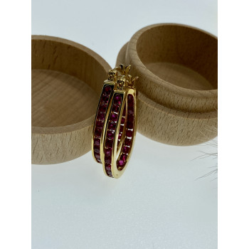 Sky Jewelry Серебряные серьги в позолоте с камнями шпинель  Роскошь