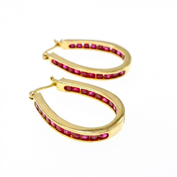 Sky Jewelry Серебряные серьги в позолоте с камнями шпинель  Роскошь