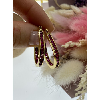 Sky Jewelry Серебряные серьги в позолоте с камнями шпинель  Роскошь