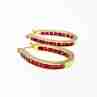 Sky Jewelry Серебряные серьги в позолоте с камнями шпинель  Роскошь