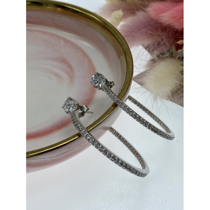 Sky Jewelry Серебряные серьги с фианитами  Совершенство