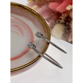 Sky Jewelry Серебряные серьги с фианитами  Совершенство