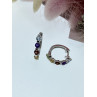 Sky Jewelry Серебряные серьги с натуральными камнями Радуга