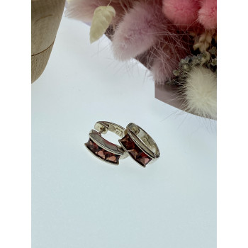 Sky Jewelry Серебряные серьги с гранатом  Наслаждение