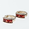 Sky Jewelry Серебряные серьги с гранатом  Наслаждение