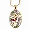 Sky Jewelry Серебряная цепочка с кулоном в позолоте с хризолитом гошенитом цитрином и гранатом