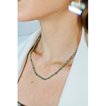 Sky Jewelry Серебряное ожерелье с нефритом  Настроение