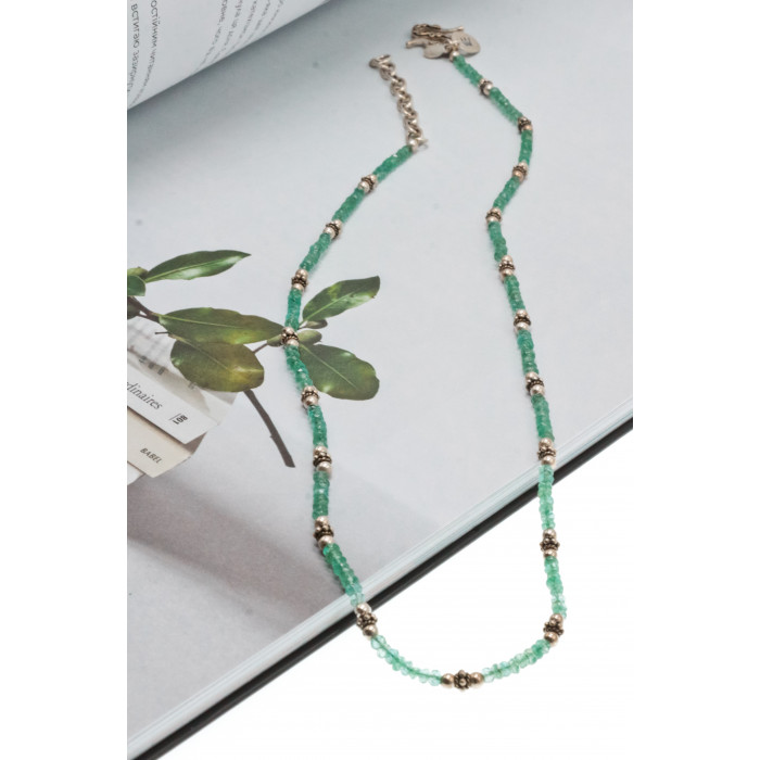 Sky Jewelry Серебряное ожерелье с нефритом  Настроение