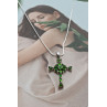 Sky Jewelry Серебряная цепочка с крестиком с камнями изумруд