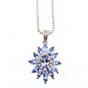 Sky Jewelry Серебряная цепочка с кулоном камни танзанит   Цветочная нежность