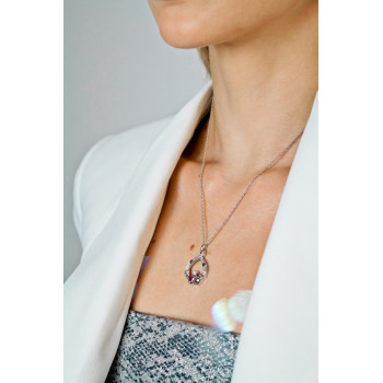 Sky Jewelry Серебряная цепочка с кулоном александрит рубеллит сапфир   Сердце ангела