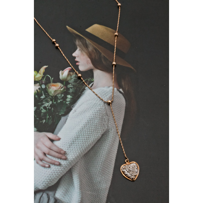 Sky Jewelry Золотое ожерелье с бриллиантами   Сердце