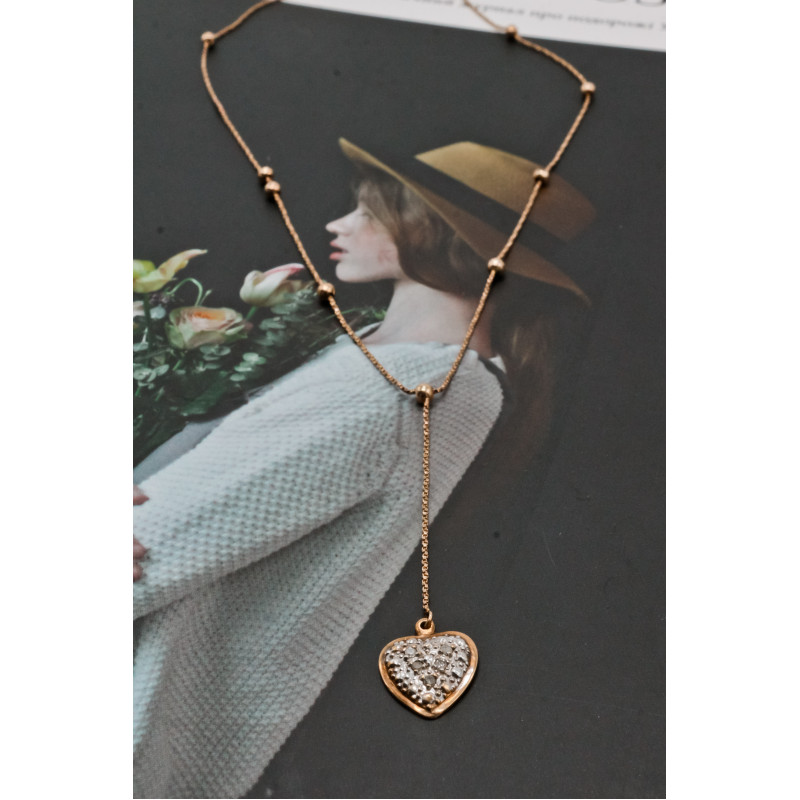 Sky Jewelry Золотое ожерелье с бриллиантами   Сердце