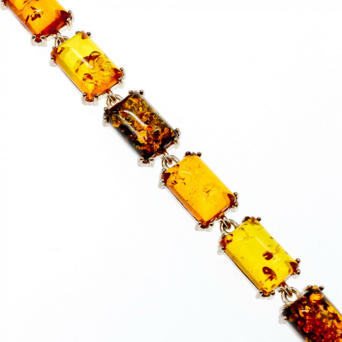 Sky Jewelry Серебряный браслет с янтарем  Женственность