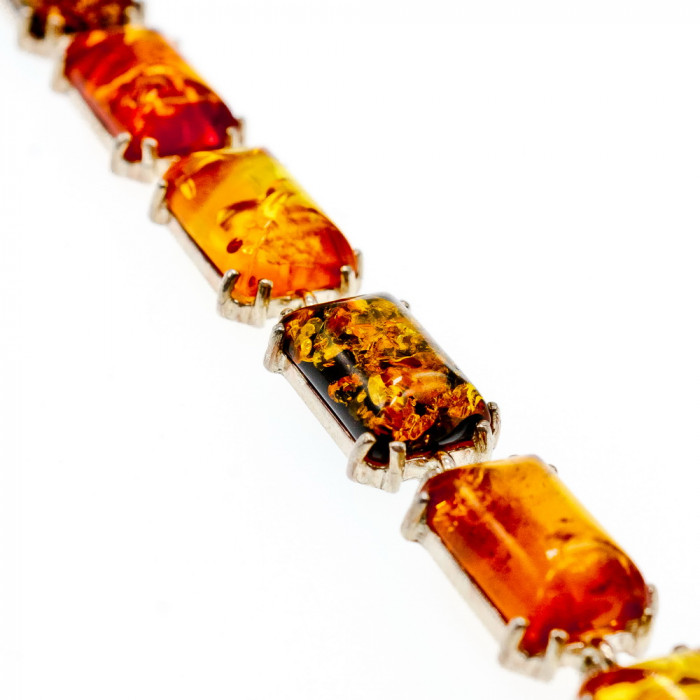 Sky Jewelry Серебряный браслет с янтарем  Женственность