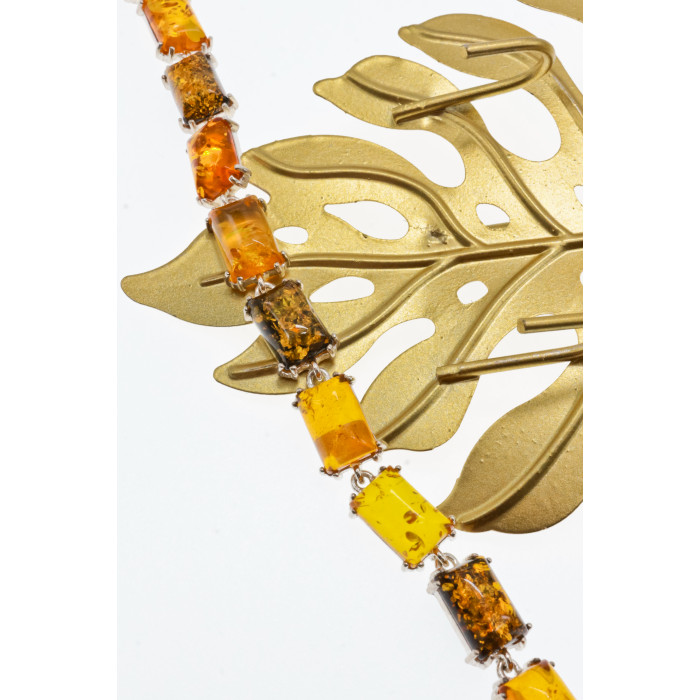 Sky Jewelry Серебряный браслет с янтарем  Женственность