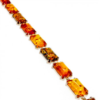 Sky Jewelry Серебряный браслет с янтарем  Женственность