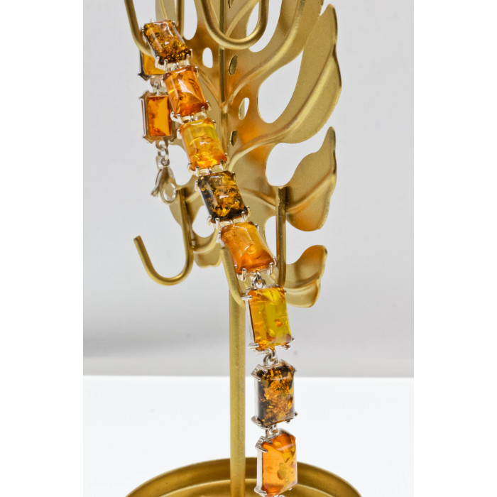 Sky Jewelry Серебряный браслет с янтарем  Женственность