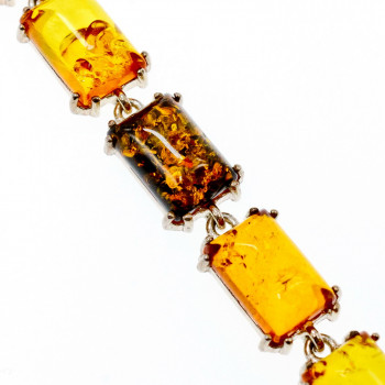 Sky Jewelry Серебряный браслет с янтарем  Женственность