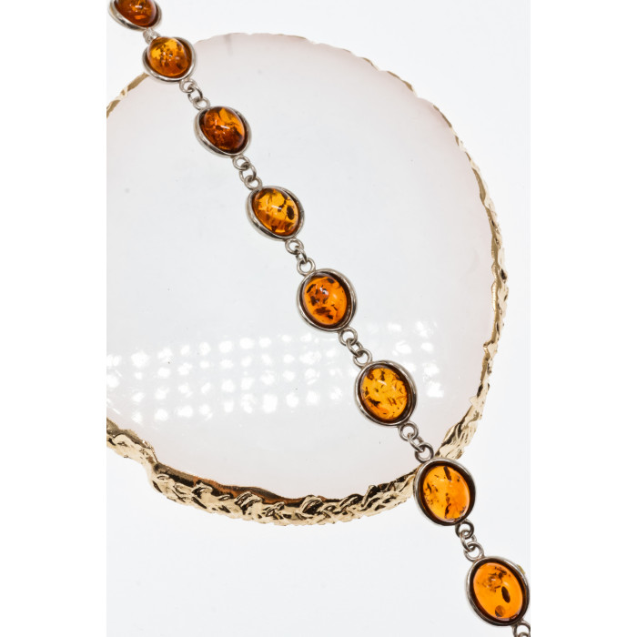 Sky Jewelry Серебряный браслет с янтарем  Сказка