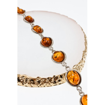 Sky Jewelry Серебряный браслет с янтарем  Сказка