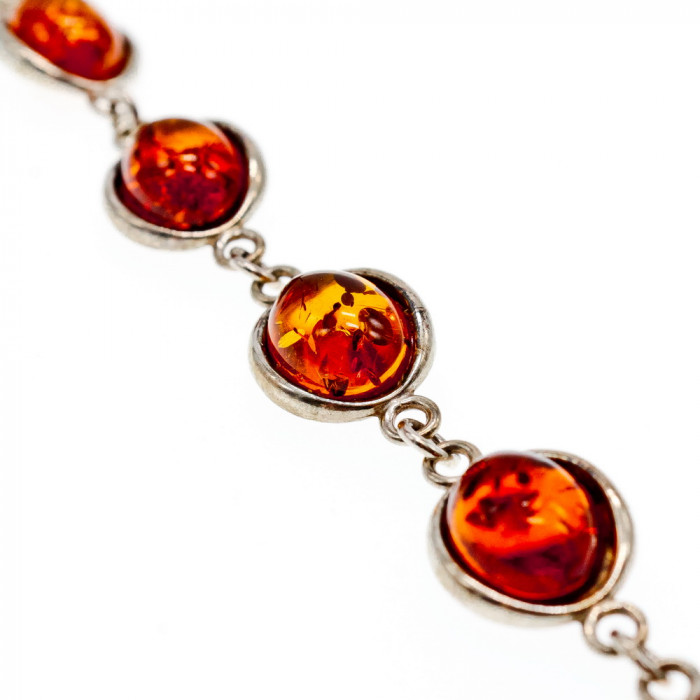 Sky Jewelry Серебряный браслет с янтарем  Сказка