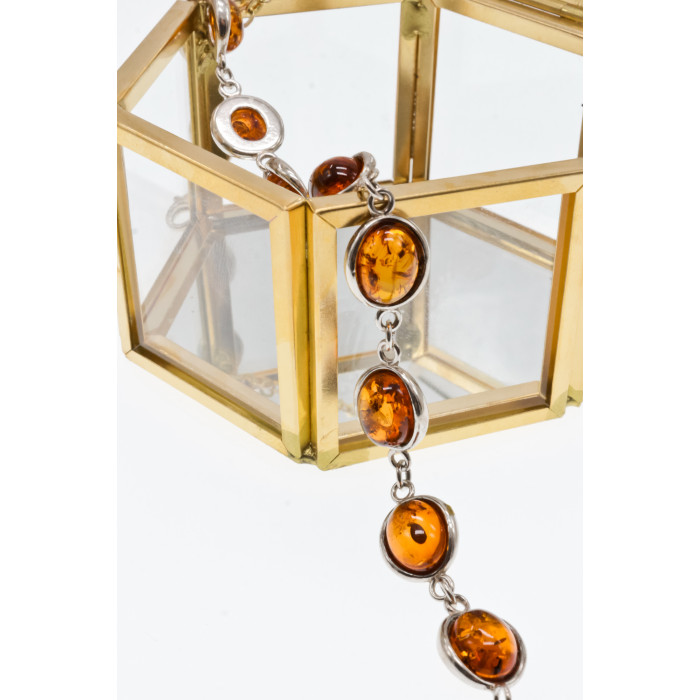 Sky Jewelry Серебряный браслет с янтарем  Сказка