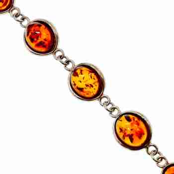 Sky Jewelry Серебряный браслет с янтарем  Сказка