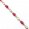 Sky Jewelry Серебряный браслет в позолоте с розовой шпинелью и фианитами