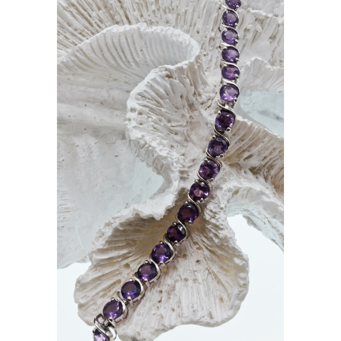Sky Jewelry Серебряный браслет с аметистами  Мечта