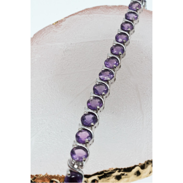 Sky Jewelry Серебряный браслет с аметистами  Мечта