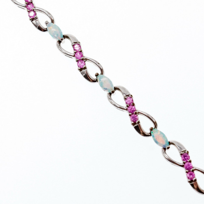 Sky Jewelry Серебряный браслет с опалом и топазом  Весна
